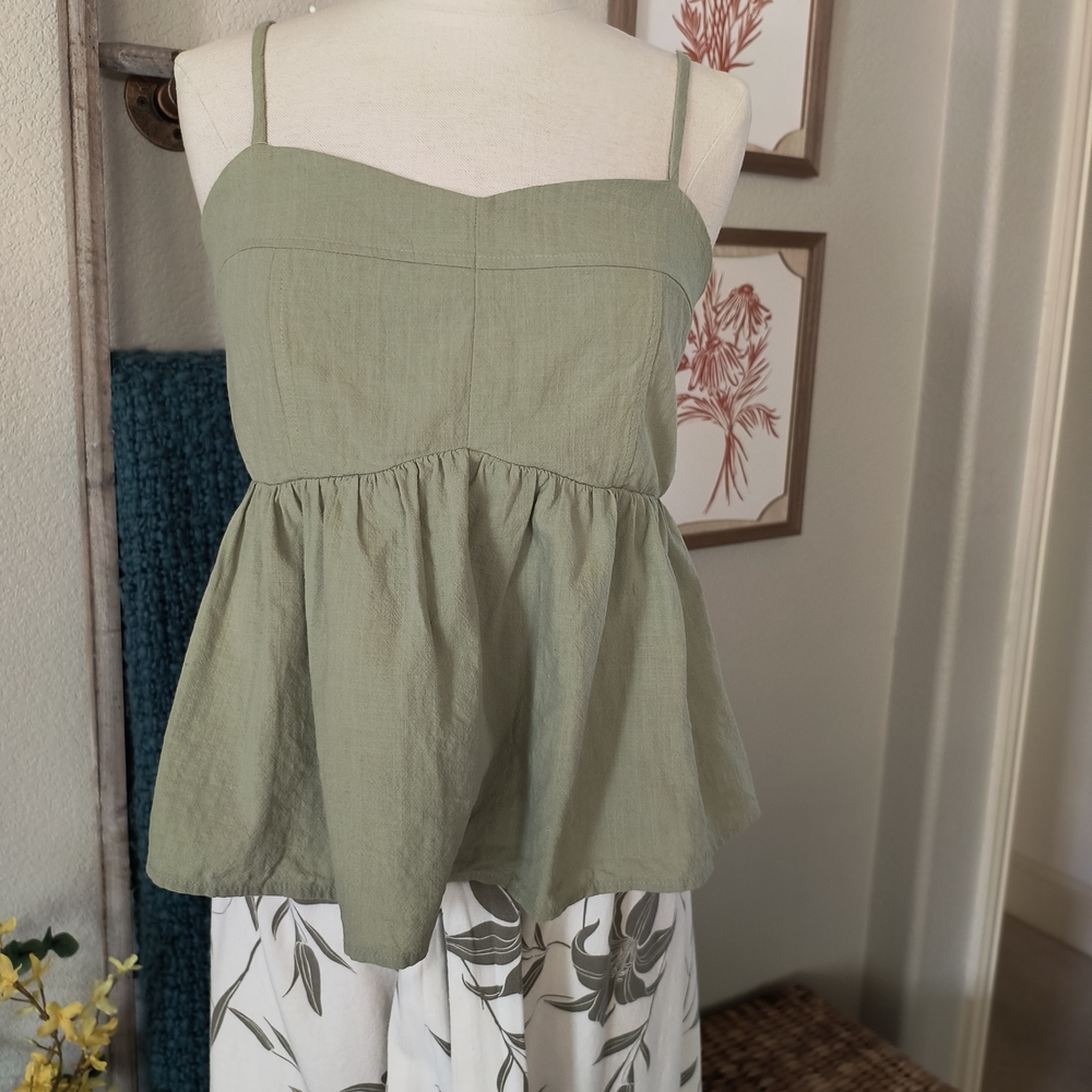 Blue Rain Green Bustier Peplum Camisole